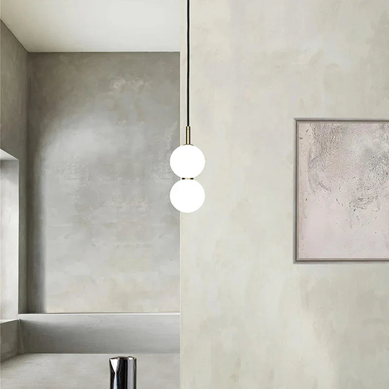 Afralia™ Glass Ball Pendant Light for Duplex Stairwells, Living Room, Bedroom, and Staircase Decor