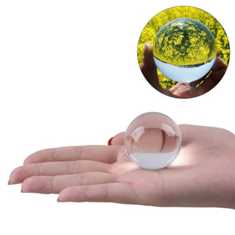 Afralia™ Glass Crystal Ball 4cm Mirrored Photography Prop Fengshui Home Decor