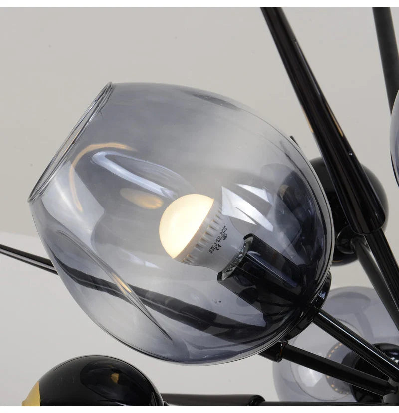 Afralia™ Luxury Glass Ball Chandelier LED Pendant Light for Living Room, Bedroom, and Hotel.