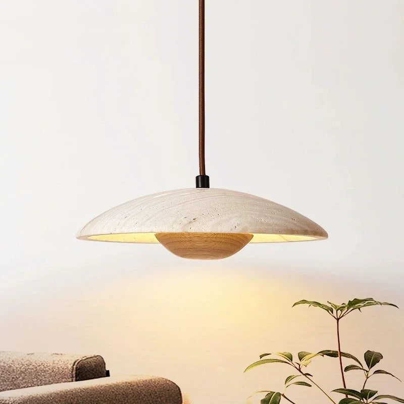 Afralia™ Yellow Travertine Bedside Chandelier - Retro Nordic Style LED Pendant Lights