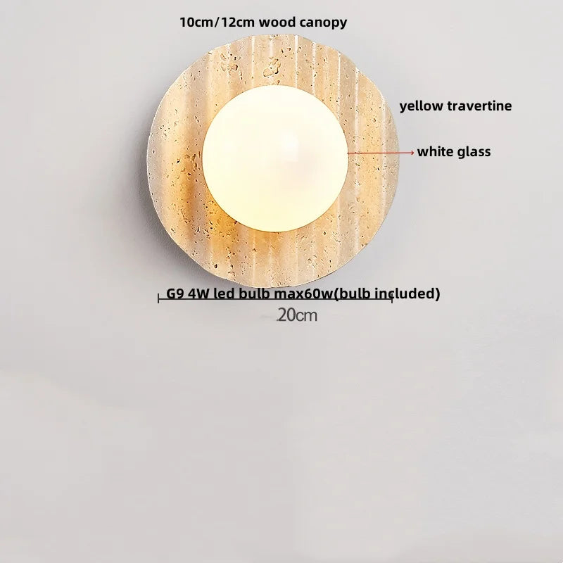 Afralia™ Yellow Cave Stone LED Wall Sconce | Modern Glass Stair Light Fixtures
