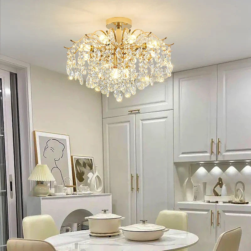 Afralia™ Crystal Luxury Chandelier: Nordic Style Living Room Dining Bedroom Lamp