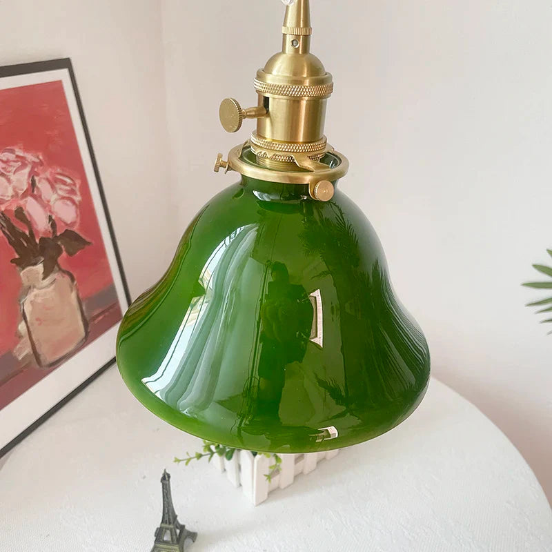 Afralia™ Green LED Pendant Lights E27 Knob Switch Kitchen Living Room Hanging Lamps