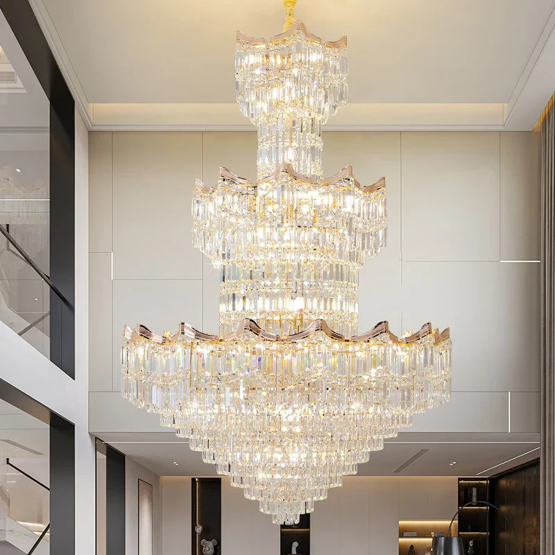 Afralia™ Crystal Duplex Chandelier: Post-Modern Luxury Living Room Club Villa Lighting
