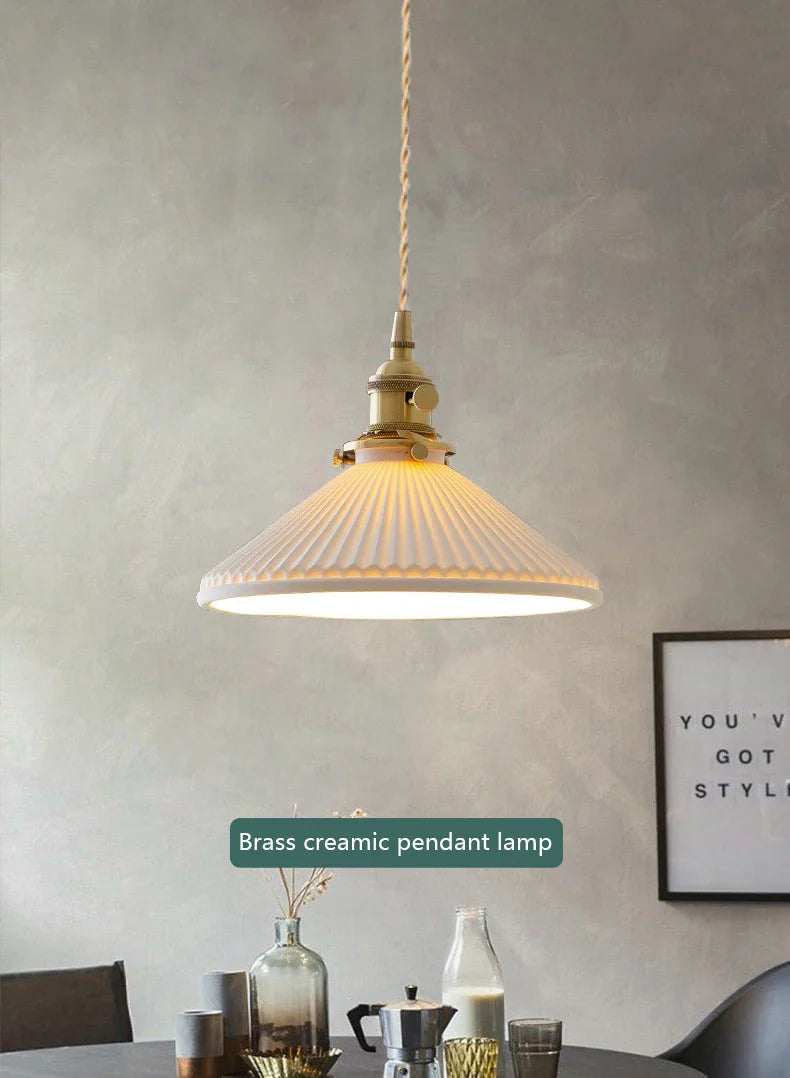 Afralia™ Japanese Ceramic Pendant Light Scandinavian Style Luxury Lamp