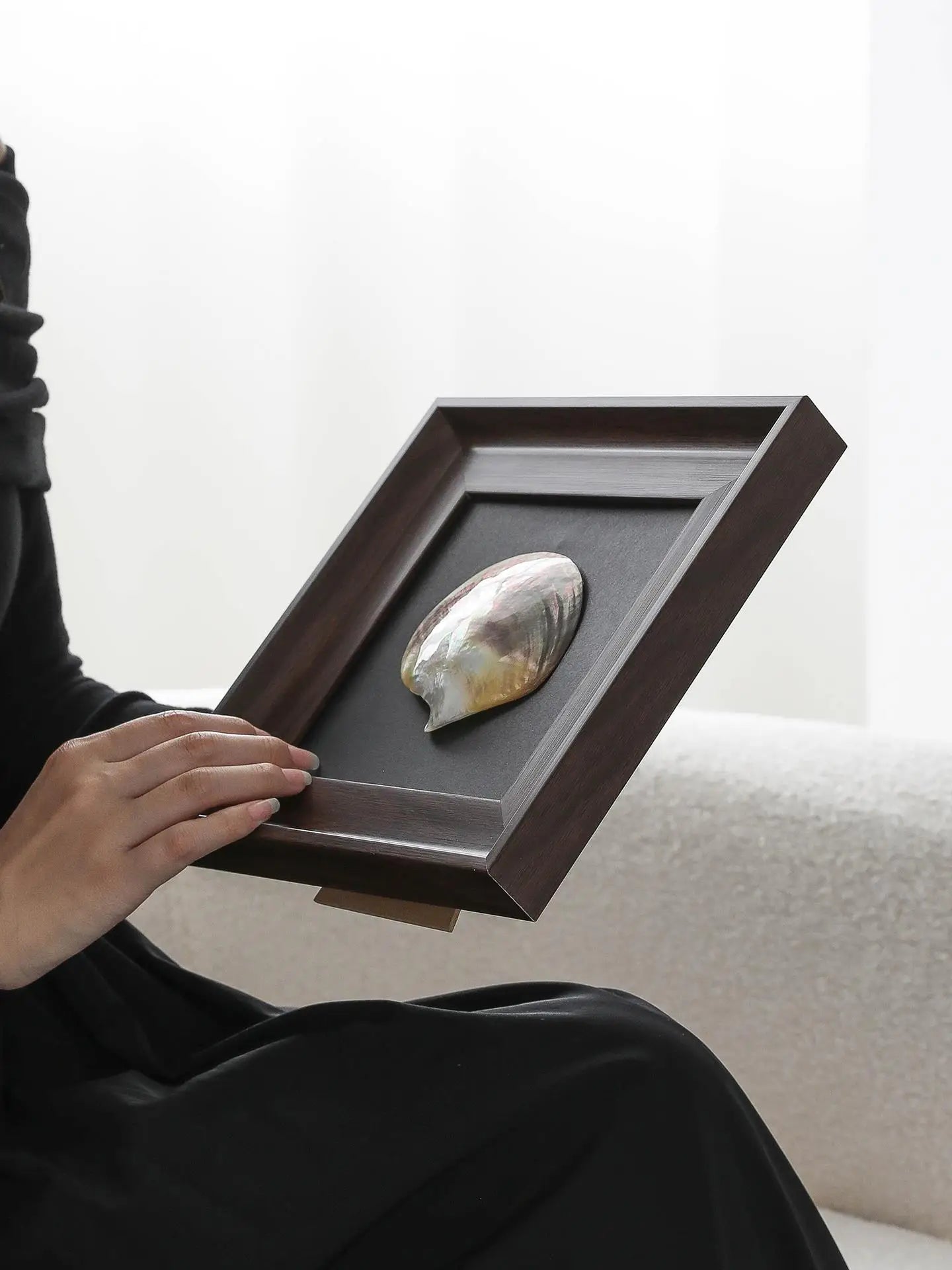 Afralia™ Conch Shell Decorative Painting Frame Pendant Wall Ornaments