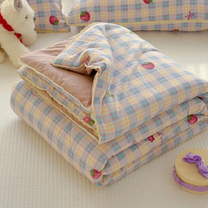 Afralia™ Summer Comforter: Sweet Printed Air-Condition Queen King Beds, Soft Skin-Friendly Breathable Blanket