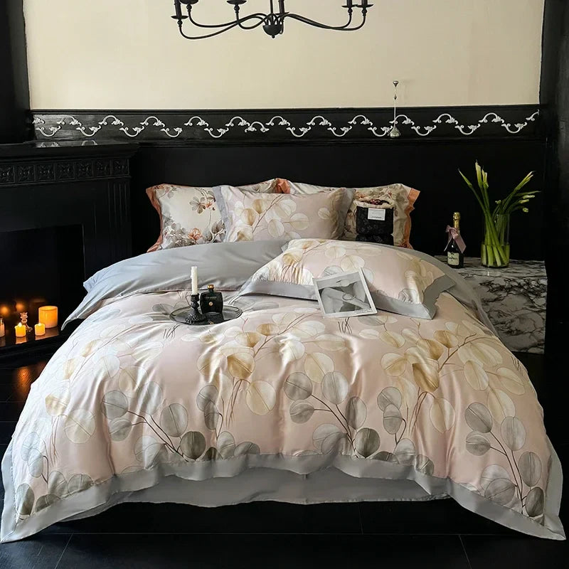 Afralia™ Egyptian Cotton Bedding Set: Queen King Full Size Sheet Pillowcase Comforter Cover