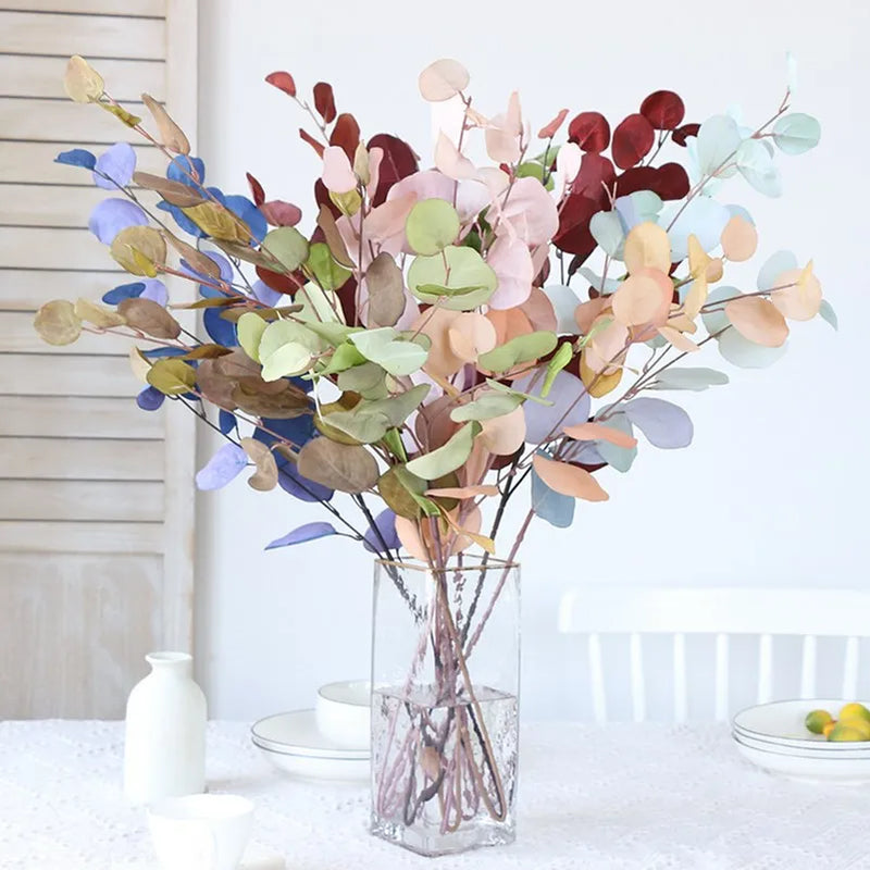 Afralia™ Pink Eucalyptus Leaf Fake Flowers Arrangement for Home and Wedding Décor