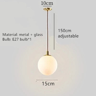 Afralia™ Nordic Glass Ball LED Chandelier Pendant Light for Home Decoration