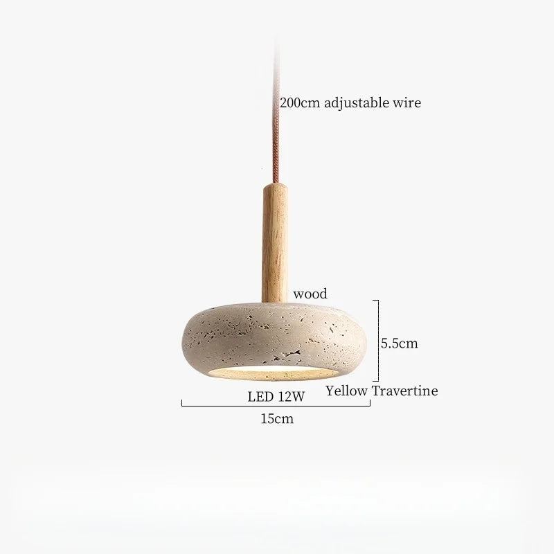 Afralia™ Stone LED Hanging Lamp for Home Decor, Japanese Style Luminaire
