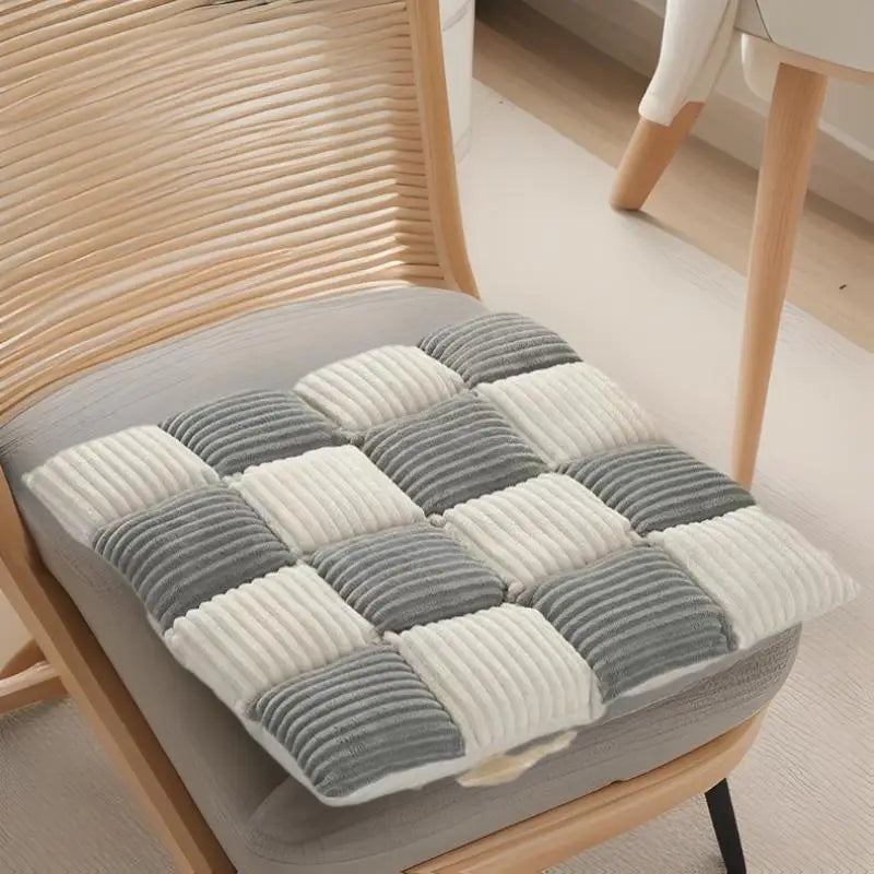 Afralia™ Corduroy Cushion: Plaid Thickened Office Chair, Dining Chair, Sofa Floor Cushion