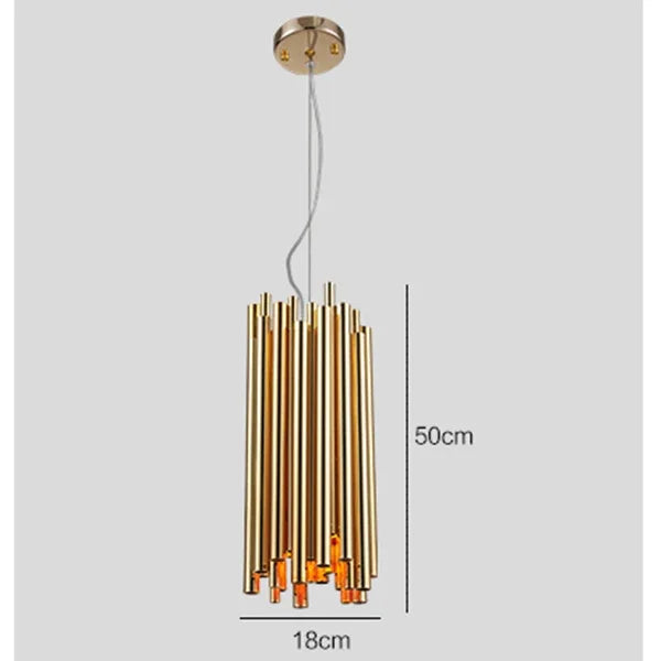 Afralia™ Gold Stainless Steel Chandelier LED Project Lamp