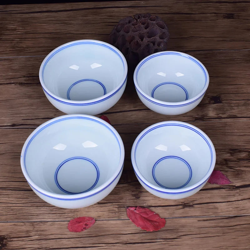 Afralia™ Blue and White Porcelain Rice Bowl - Jingdezhen Ceramic Soup Bowl