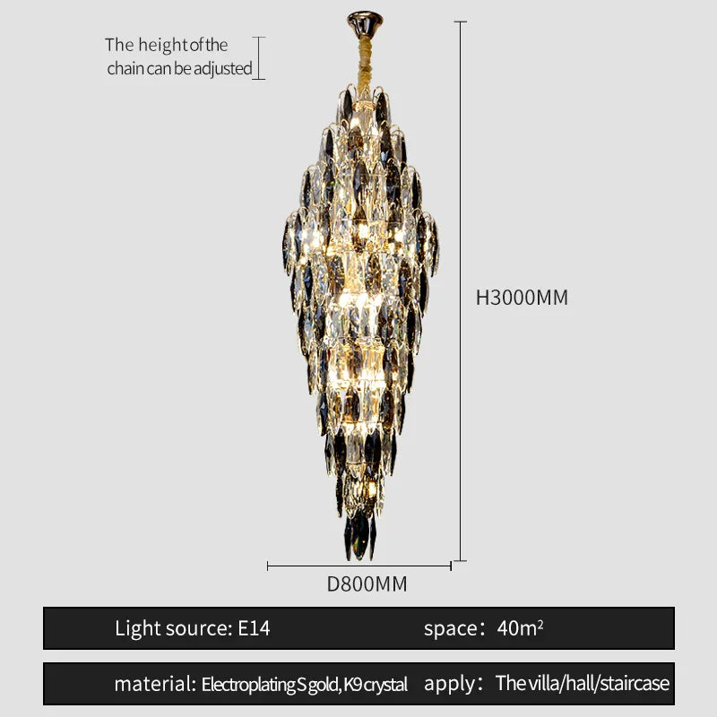 Afralia™ European Duplex Crystal Chandelier for Elegant Luxury Living