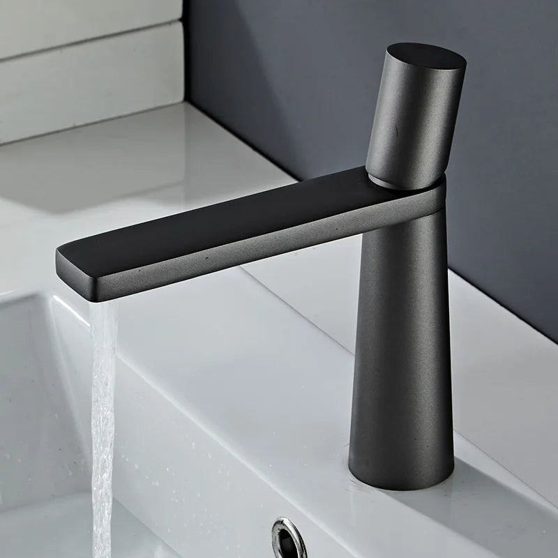 Afralia™ White Brass Bathroom Faucet Mixer Tap, Single Handle Hot/Cold Basin Faucet