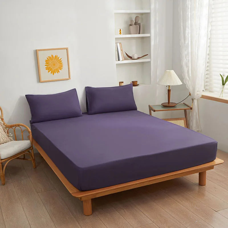 Afralia™ Soft Polyester Cotton Single Fitted Sheet Mattress Cover Bed Sheet
