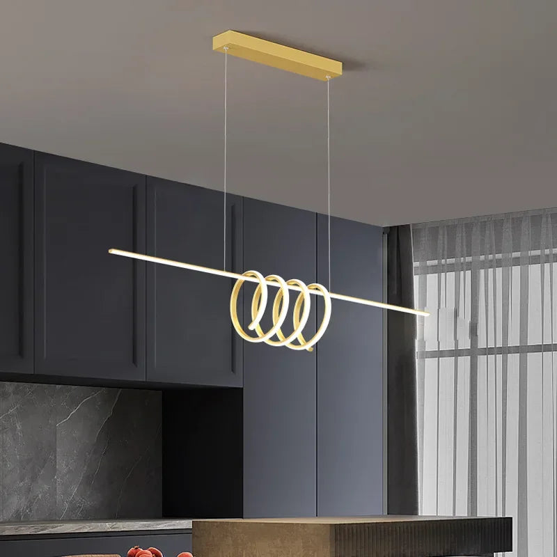 Spiral Aluminum LED Chandeliers by Afralia™ - Modern Design for Dining Room, Bedroom, Kitchen