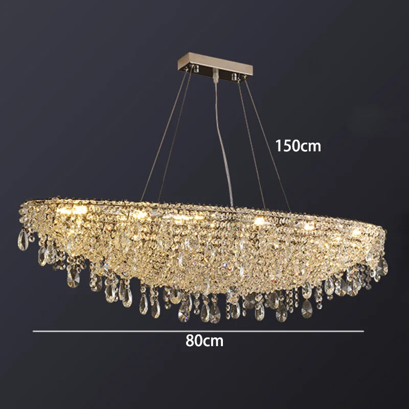 Afralia™ Modern Crystal Bead Pendant Lighting Fixture with Dimmable LED for Home Decor