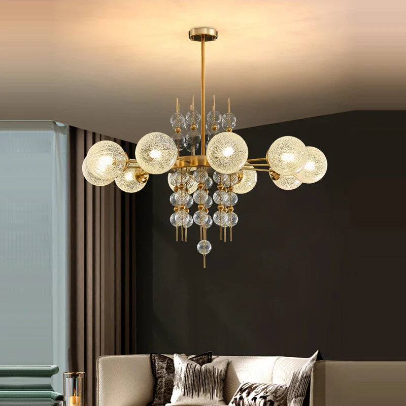 Afralia™ Gold Chrome Bubble Ceiling Chandelier: 2025 Trend Hanging Lamps for Living Room