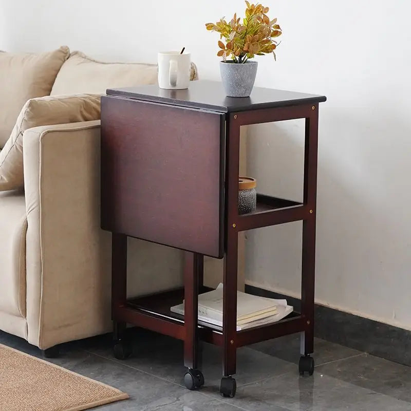 Afralia™ Retro Rolling Casters End Table: Modern Industrial C-Shaped TV Tray, Living Room Side Table