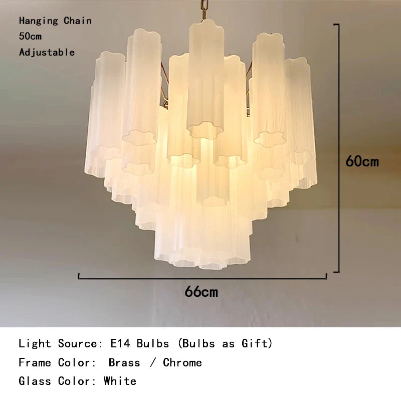 Afralia™ Frosted White Glass LED Chandelier for Ceiling Decor