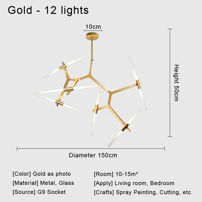 Afralia™ Glass LED Chandelier Ceiling Light for Modern Nordic Design Home Decor