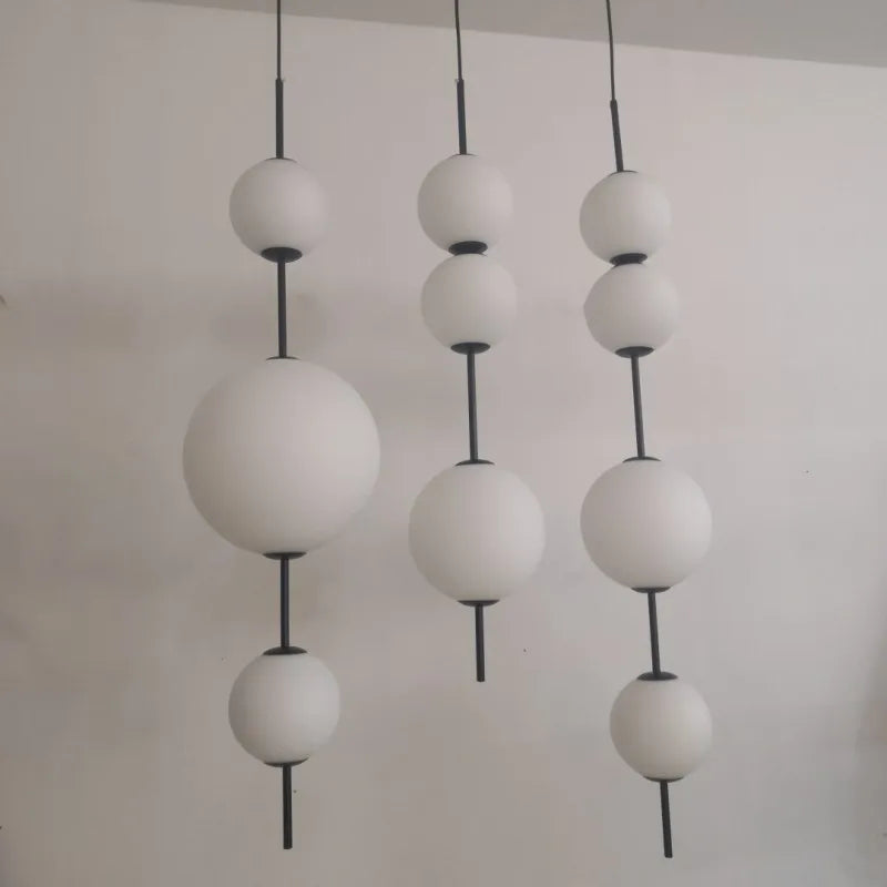 Afralia™ White Acrylic Ball LED Pendant Light - Adjustable Cord for Parlor, Dining Room, Bedroom