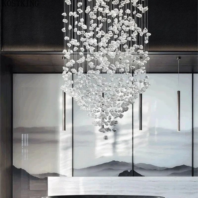 Afralia™ Crystal LED Chandelier: Luxury Staircase & Hallway Lighting Fixture