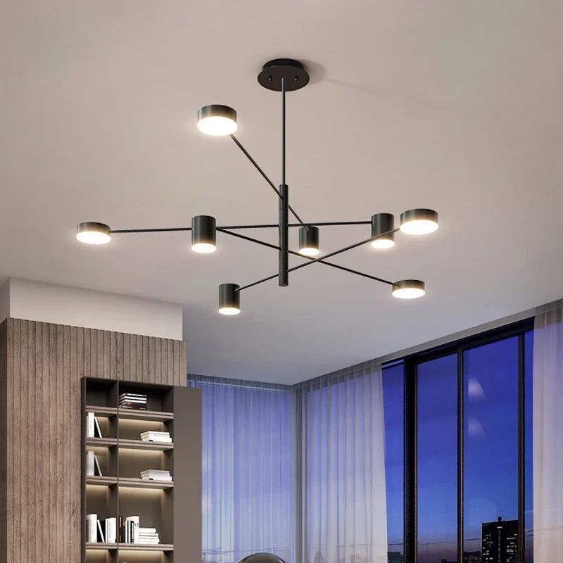 Luxury Black Gold Chandelier Pendant for Modern Living Room, Bedroom, Kitchen, Dining - Afralia™ LED Lighting