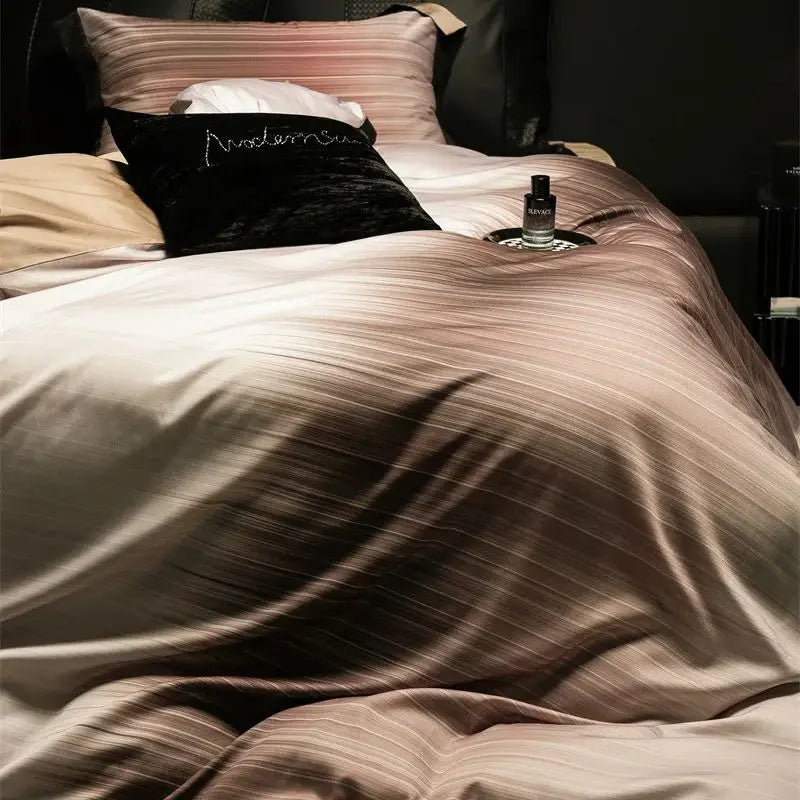 Afralia™ Light Luxury Lyocell Cotton Bedding Set: Soft Silky Sleep Naked Duvet, Sheet & Pillowcases