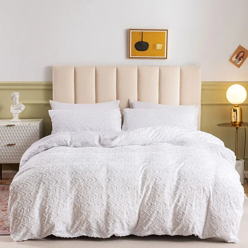 Afralia™ Nordic White Duvet Cover Set - Soft King Size Bedding Set