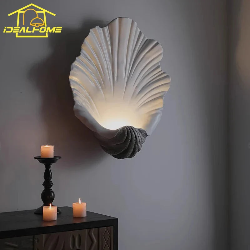 Afralia™ Vintage Shell LED Wall Lamp for Stylish Atmosphere in Living Room