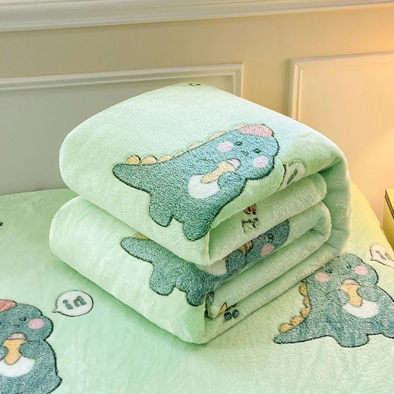 Afralia™ Colorful Flower Patterns Velvet Blanket for Student Bed – Light & Cozy Blanket