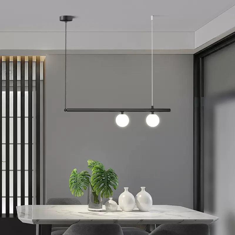 Afralia™ Linear Minimalist Chandelier Pendant Light for Living Room, Dining Table Ceiling Decor