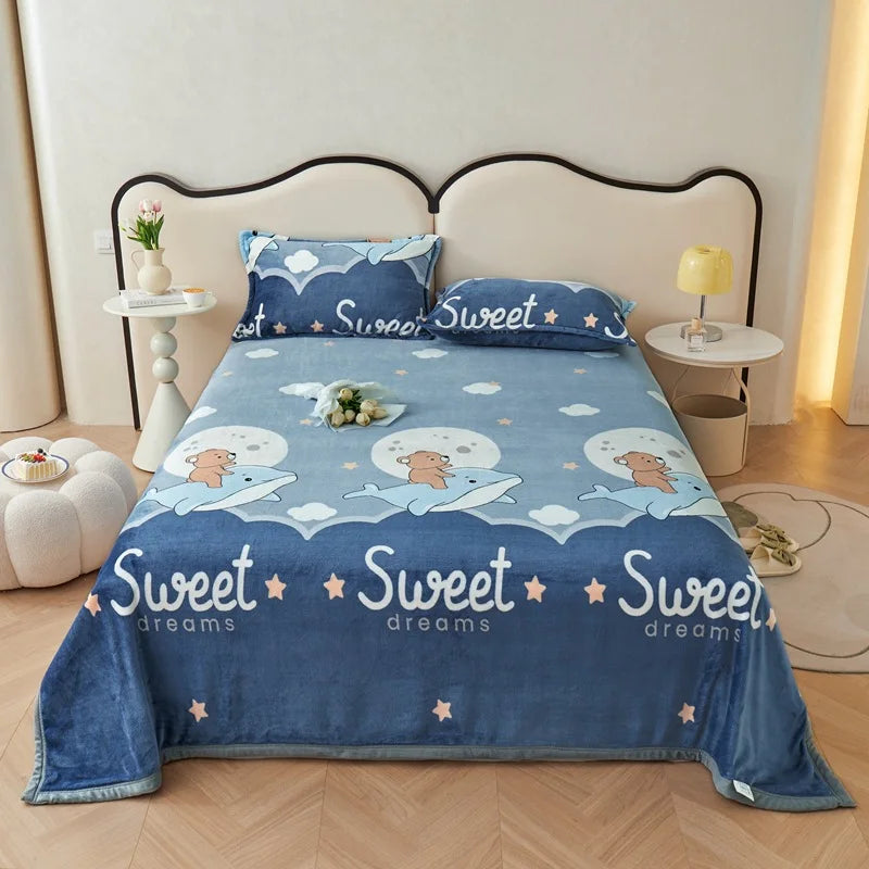 Afralia™ Cartoon Print Flannel Sofa Cover – Lightweight Plush Blanket for Adults