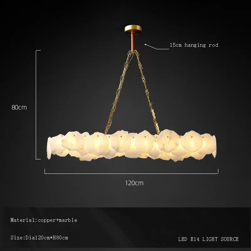 Afralia™ Marble Dining Room LED Chandelier - Luxury Home Decor Fixture