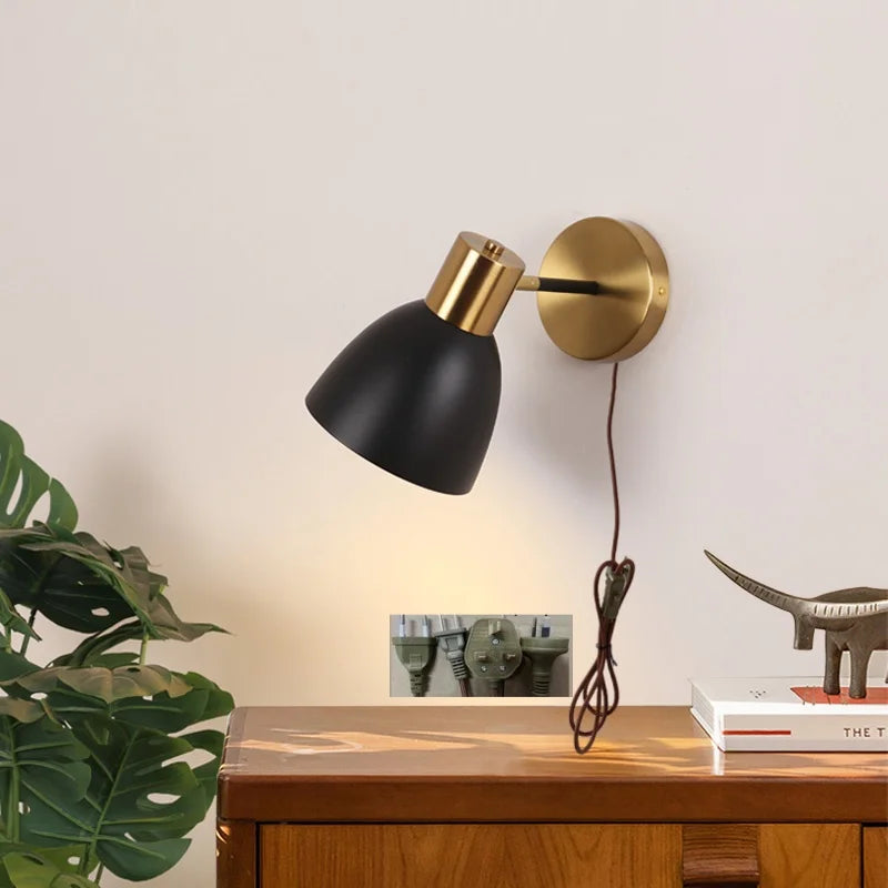 Afralia™ Modern Black Iron LED Wall Sconce for Hallway Bedroom Vanity Bar