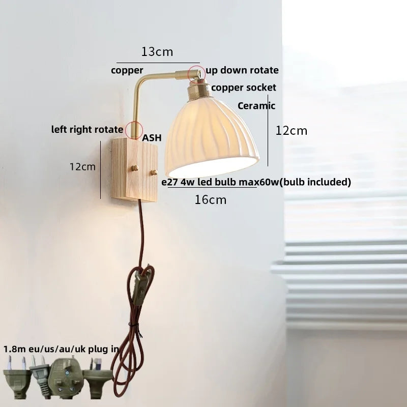 Afralia™ Ceramic LED Wall Sconce Rotatable Modern Vanity Light