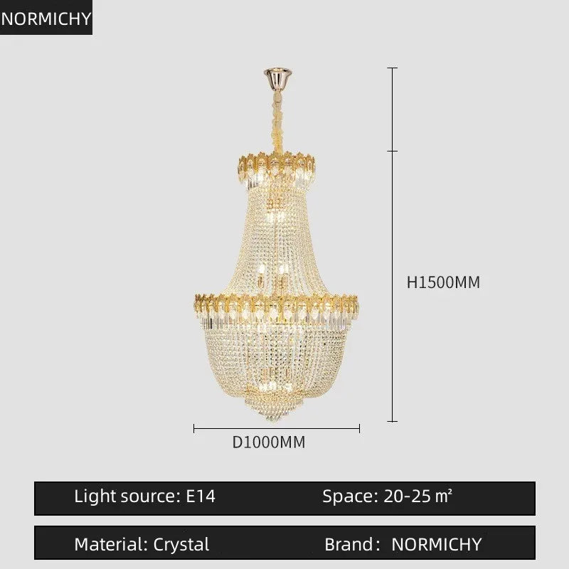 Afralia™ Crystal LED Chandelier for Hotel Lobby & Living Room | Elegant Staircase Design