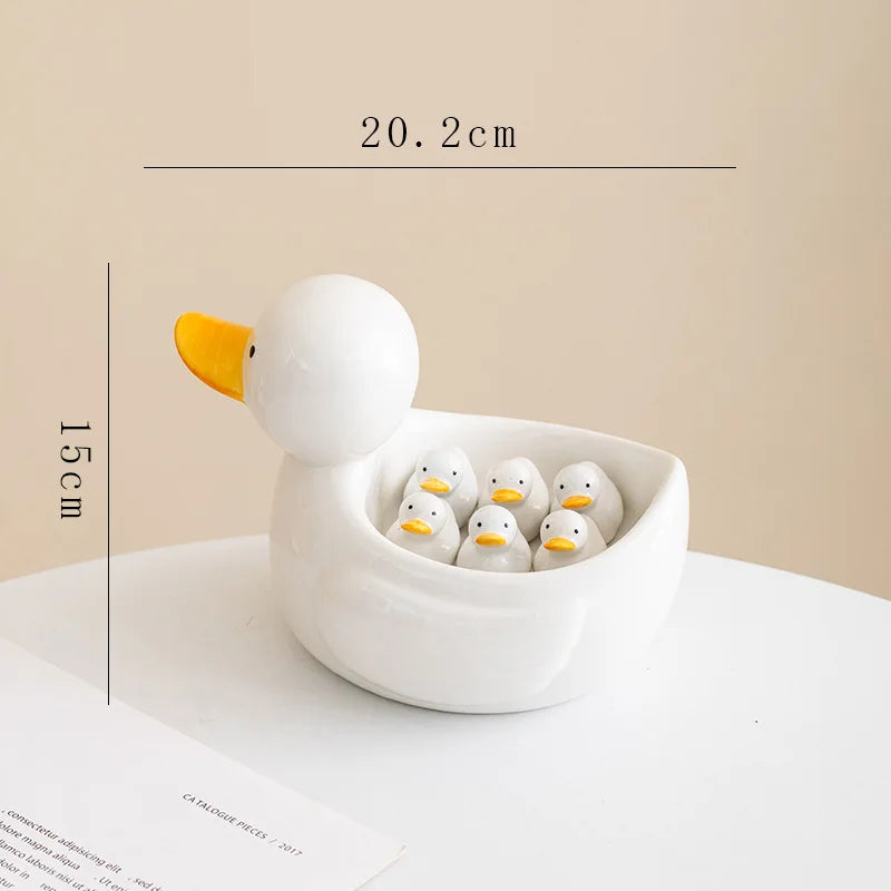 Afralia™ Duck Chopstick Holder Tray White Rabbit Porcelain Plate Home Decor