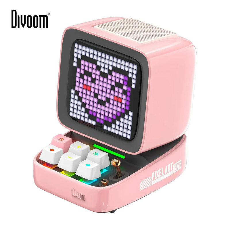 Afralia™ Ditoo-Pro Retro Pixel Art Speaker Alarm Clock LED Display Home Decoration