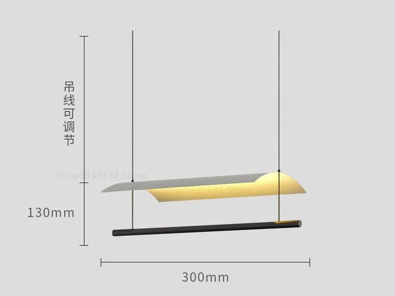 Afralia™ LED Iron Art Chandelier: Nordic Minimalist Design with Long Lights for Office