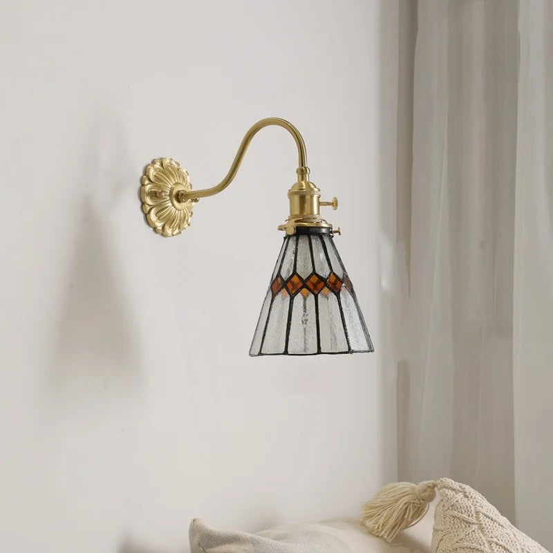 Afralia™ Copper Glass LED Wall Lamp for Nordic Modern Home Decor