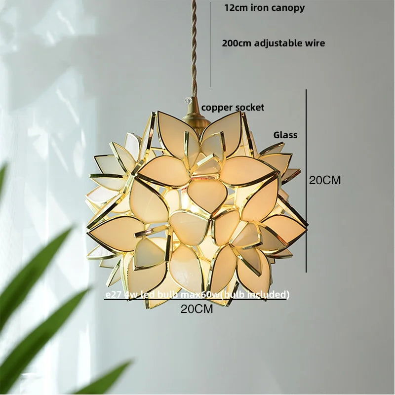 Afralia™ Flower Glass LED Pendant Lights - Modern Luxury Nordic Design