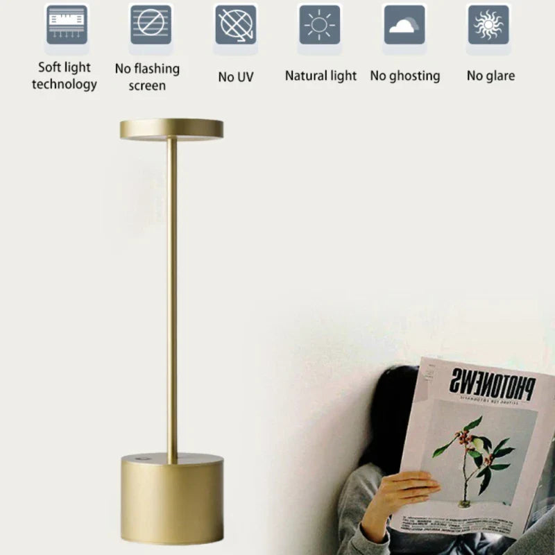 Afralia™ Touch Dimming LED Desk Lamp with 3 Color Night Light