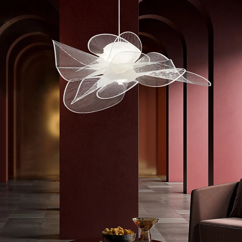 Afralia™ Acrylic Flower Chandelier: Nordic Designer Lighting for Restaurant, Living Room, Bedroom