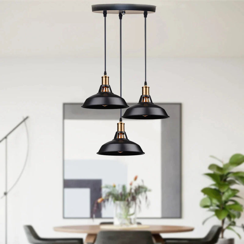 Afralia™ Industrial Farmhouse Black Pendant Light for Kitchen - E27 Based