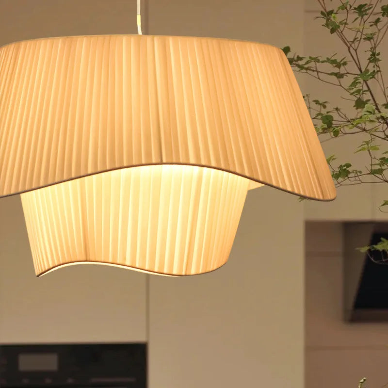 Afralia™ Fabric Pendant Light: LED Nordic Hanging Lamp for Bedroom Home Decor