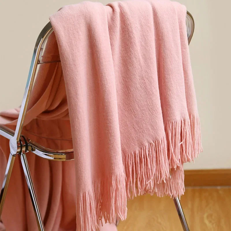 Afralia™ Knitted Cashmere Siesta Blanket - Soft Sofa Throw & Bedding Blanket